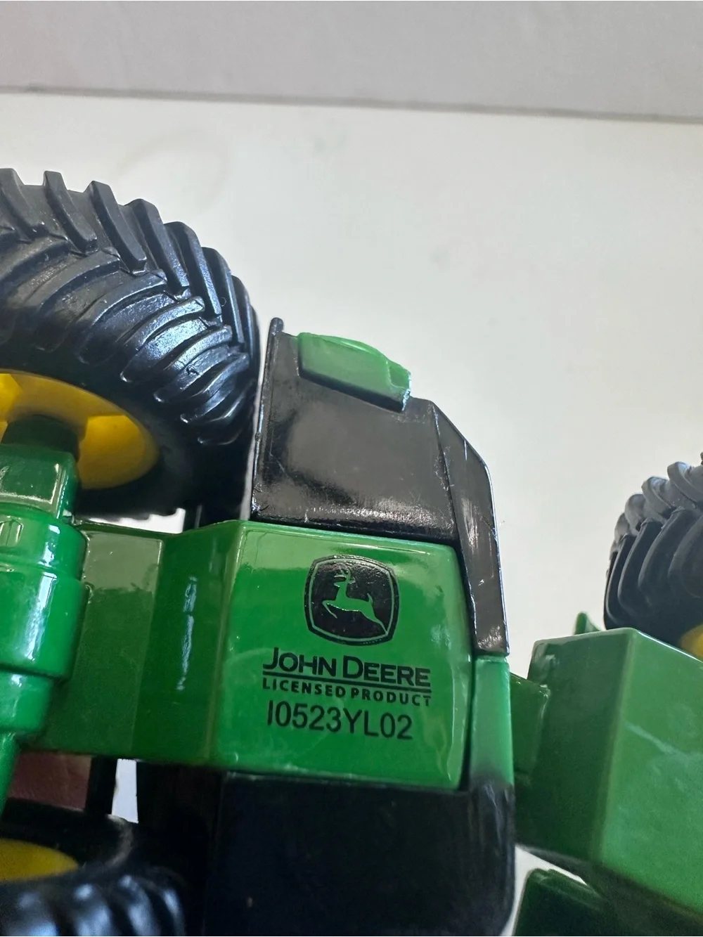Green Kids Tractor Toy with Yellow Wheels - John Deere Style